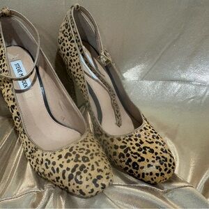 Steve Madden Leopard-Print Slingback Pumps - Tan & Black